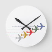 kleurrijke reisvliegtuigen ronde klok (Voorkant)