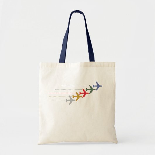 kleurrijke reisvliegtuigen tote bag (Voorkant)