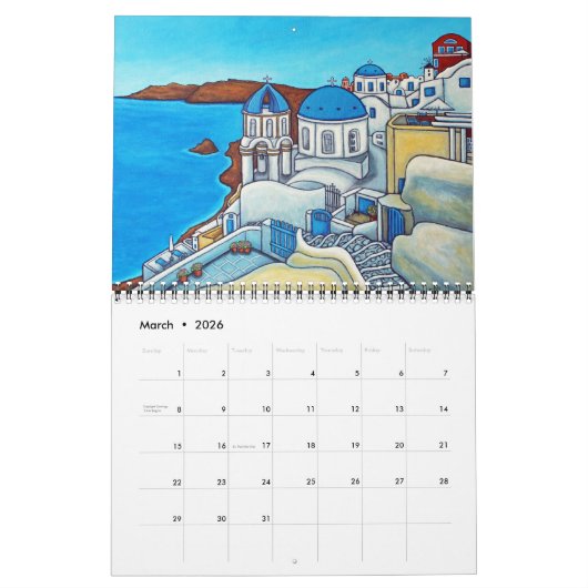 Kleurrijke reizen 2-pagina kalender door Lisa Lore (Mar 2026)