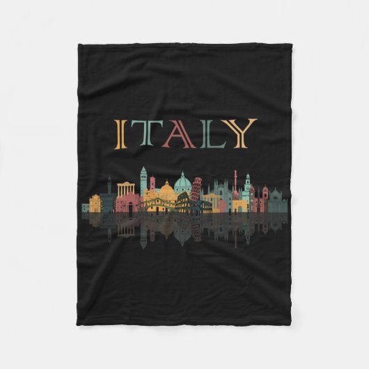Kleurrijke reizen rond Italië Familie Shirt Europe Fleece Deken (Voorkant)