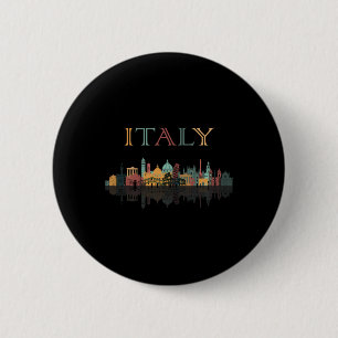 Kleurrijke reizen rond Italië Familie Shirt Europe Ronde Button 5,7 Cm