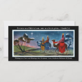 Kleurrijke Reizigers Plat Kerst Groetkaart Feestdagenkaart (Voorkant)