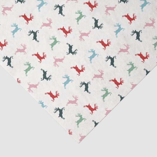 Kleurrijke rendieren kerst tissuepapier (Detail)