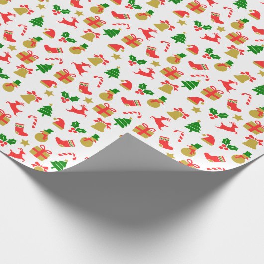 Kleurrijke rendieren kerstboom feestelijke vakanti cadeaupapier (Hoek)