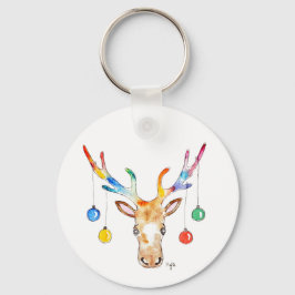 Kleurrijke Rendieren Sleutelhanger