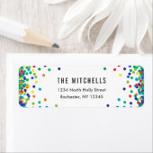 Kleurrijke retour adreslabels | Verjaardagsfeestje Etiket (Insitu)