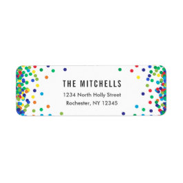 Kleurrijke retour adreslabels | Verjaardagsfeestje Etiket
