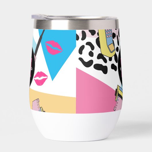 Kleurrijke Retro 1990's Nineties Patroon Monogram (Rechts)