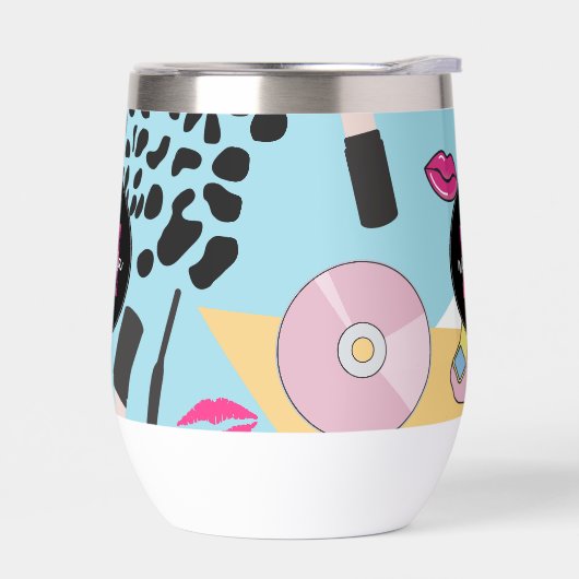 Kleurrijke Retro 1990's Nineties Patroon Monogram (Links)