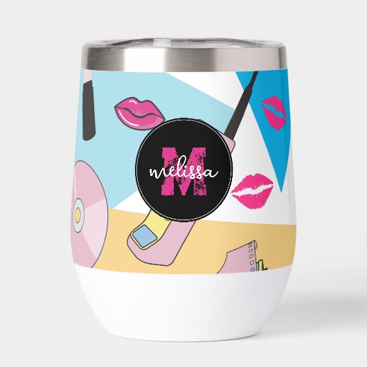 Kleurrijke Retro 1990's Nineties Patroon Monogram (Achterkant)