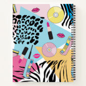 Kleurrijke Retro 1990's Nineties Patroon Monogram Notitieboek (Achterkant)