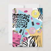 Kleurrijke Retro 1990's Nineties Patroon Monogram Notitiekaartje (Achterkant)