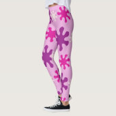 Kleurrijke Retro 60s 70s Pink Splat Leggings (Links)
