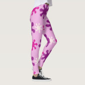 Kleurrijke Retro 60s 70s Pink Splat Leggings (Rechts)