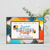 Kleurrijke Retro 70's Abstracte Verrassing Verjaar Kaart (Staand voorkant)