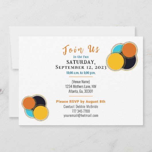 Kleurrijke Retro 70's Abstracte Verrassing Verjaar Kaart (Achterkant)