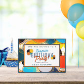 Kleurrijke Retro 70's Abstracte Verrassing Verjaar Kaart