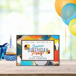 Kleurrijke Retro 70's Abstracte Verrassing Verjaar Kaart