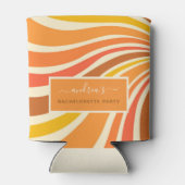 Kleurrijke Retro 70s Strepen Golf Afscheidsceremon Blikjeskoeler (Achterkant)