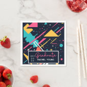 Kleurrijke Retro 80's Graduation Party Servet (Insitu)