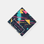 Kleurrijke Retro 80's Graduation Party Servet (Hoek)