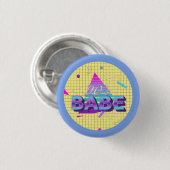 Kleurrijke Retro 90's Babe Ronde Button 3,2 Cm (Voorkant /achterkant)