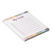 Kleurrijke Retro Aangepaste Checklist Lined Notitieblok (Schuin)