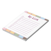 Kleurrijke Retro Aangepaste Checklist Lined Notitieblok (Linkerzijde)