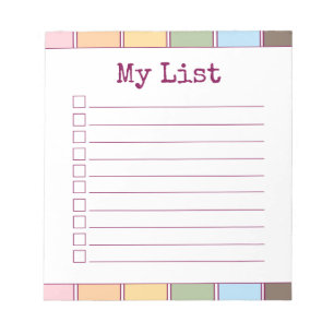 Kleurrijke Retro Aangepaste Checklist Lined Notitieblok