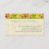 Kleurrijke Retro Abstracte bloemencollage 3 Visitekaartje (Achterkant)