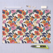Kleurrijke Retro Abstracte Bloempatroon Tissuepapier (Craft)