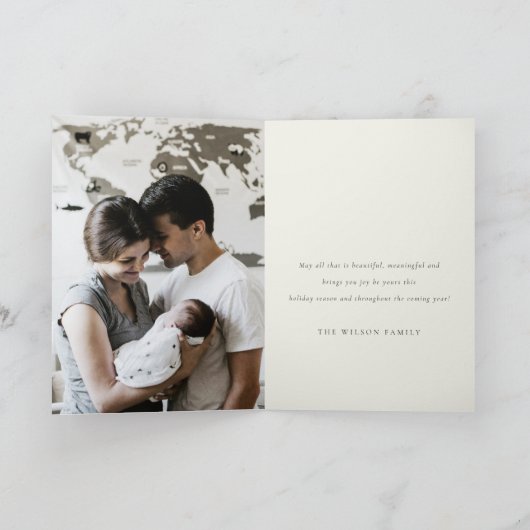 Kleurrijke Retro Abstracte Kerstmis Landschapsfoto Feestdagen Kaart (Binnen)