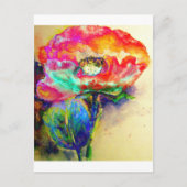 Kleurrijke retro Abstracte Poppy waterverf Briefkaart (Voorkant)