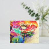 Kleurrijke retro Abstracte Poppy waterverf Briefkaart (Staand voorkant)