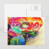 Kleurrijke retro Abstracte Poppy waterverf Briefkaart (Voorkant / Achterkant)