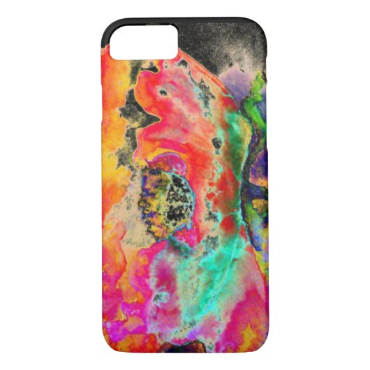 Kleurrijke retro Abstracte Poppy waterverf Case-Mate iPhone Case (Achterkant)