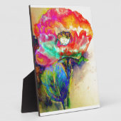 Kleurrijke retro Abstracte Poppy waterverf Fotoplaat (Zijkant)