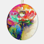 Kleurrijke retro Abstracte Poppy waterverf Keramisch Ornament (Links)