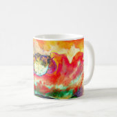 Kleurrijke retro Abstracte Poppy waterverf Koffiemok (Voorkant rechts)