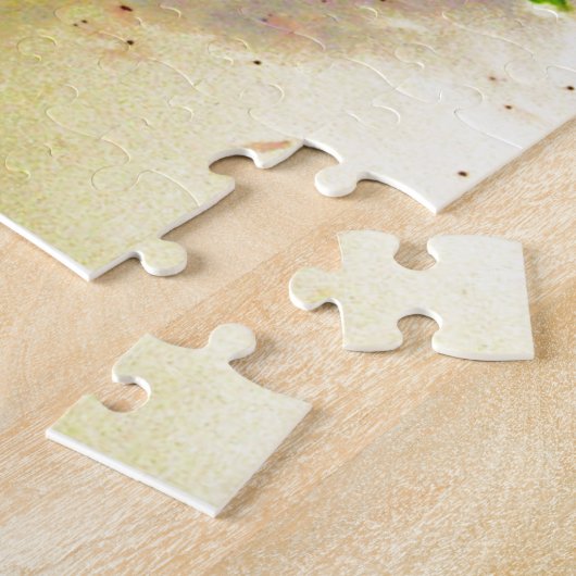 Kleurrijke retro Abstracte Poppy waterverf Legpuzzel (Zijkant)