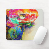 Kleurrijke retro Abstracte Poppy waterverf Muismat (Met muis)