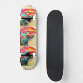 Kleurrijke retro Abstracte Poppy waterverf Skateboard (Voorkant)