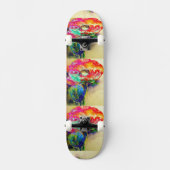 Kleurrijke retro Abstracte Poppy waterverf Skateboard (Voorkant)