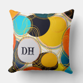 Kleurrijke Retro Abstracte Stippen Personaliseren  Kussen