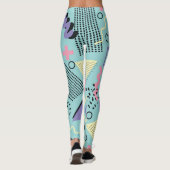Kleurrijke retro Abstracte vormen Leggings (Achterkant)