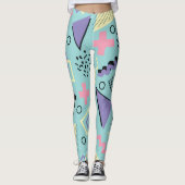 Kleurrijke retro Abstracte vormen Leggings (Voorkant)