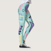 Kleurrijke retro Abstracte vormen Leggings (Rechts)