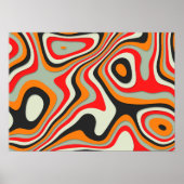 Kleurrijke Retro Abstracte Wervelingen Poster (Voorkant)
