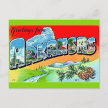 Kleurrijke Retro Arkansas Ansichtkaart