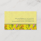 Kleurrijke Retro Art Deco Bloemen Collage Visitekaartje (Achterkant)